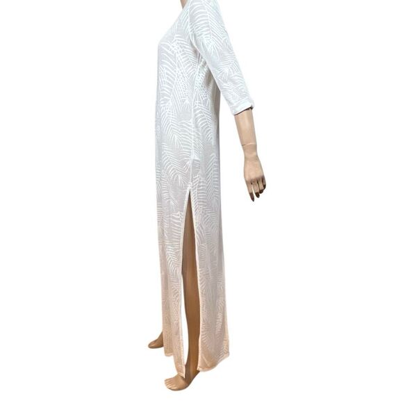 Tavik Swimwear White Sheer Palm Leaf Maxi Cover-Up Dress Size S M (045) - Picture 6 of 16
